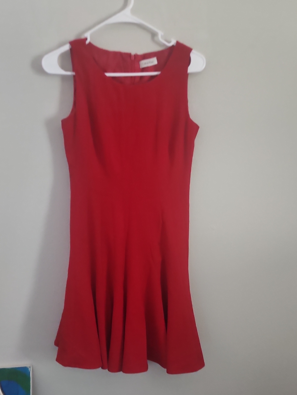 Calvin Klein Sleeveless Red Fit-and-Flare Dress